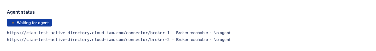 Cloud-IAM Console - AD Agent live status