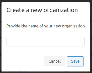 Choose Organization name