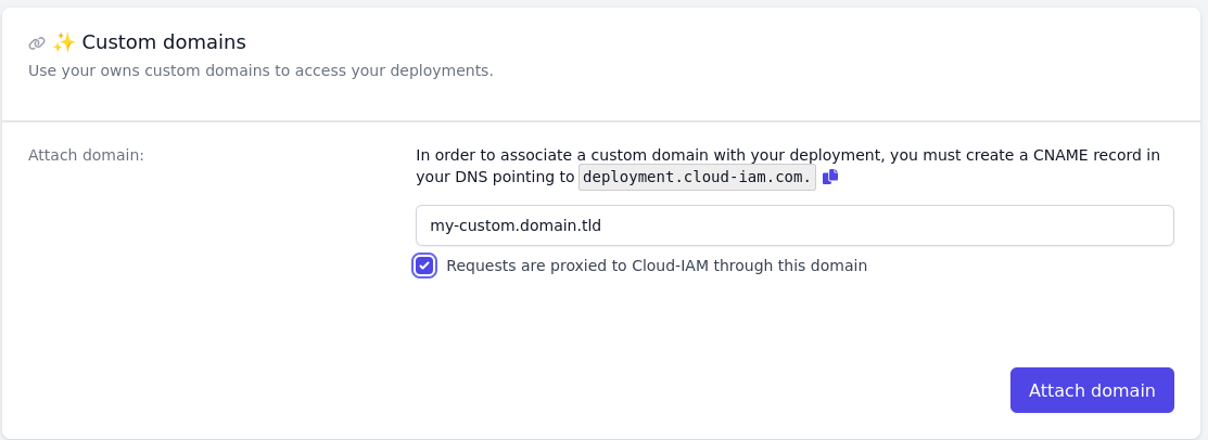 Custom-domain via proxy