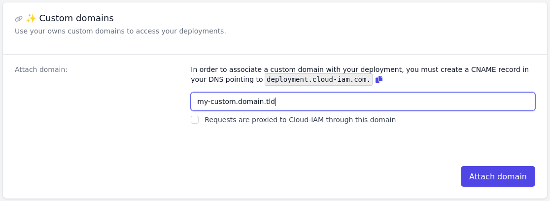 Attach the custom domain to the deployment