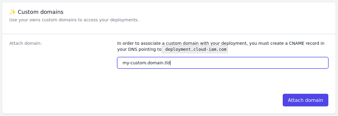 Attach the custom domain to the deployment