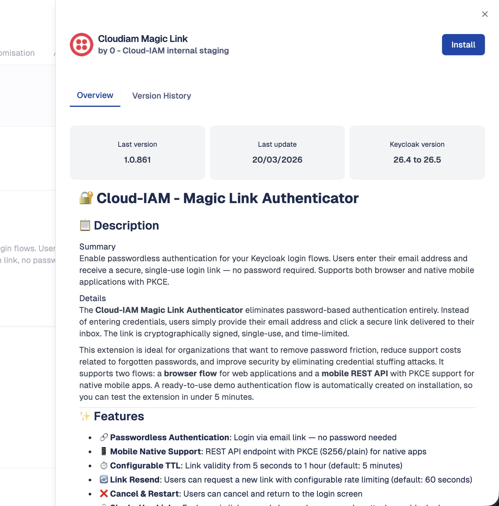 Extension documentation