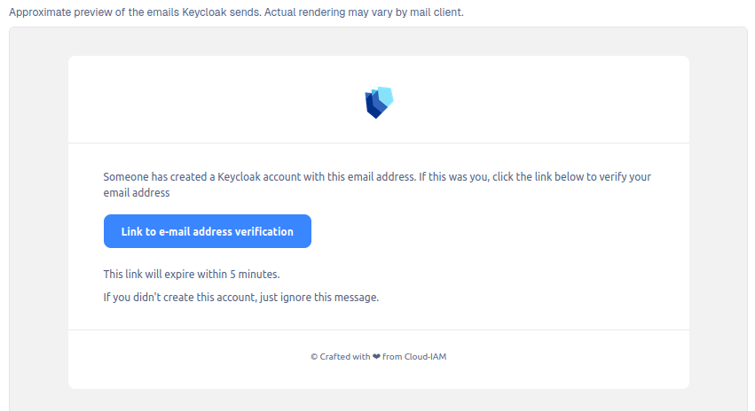 Cloud-IAM Console - Centered email theme