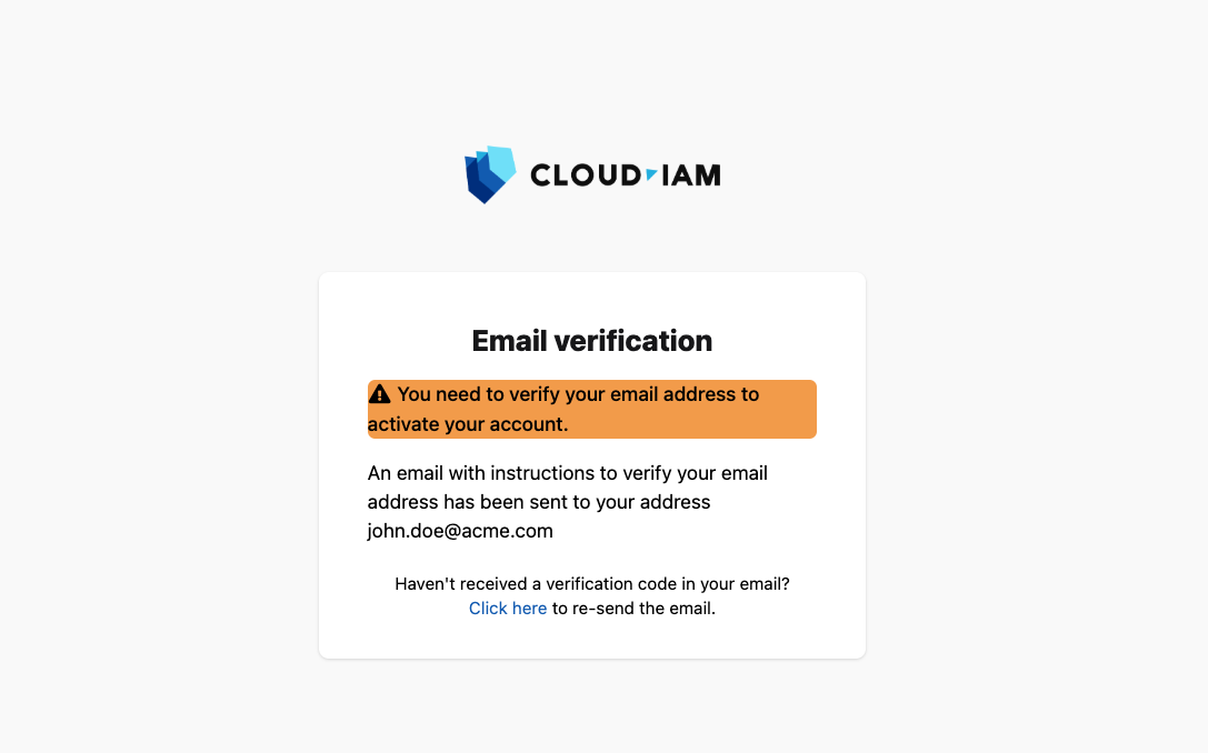 Page register - Email Verification