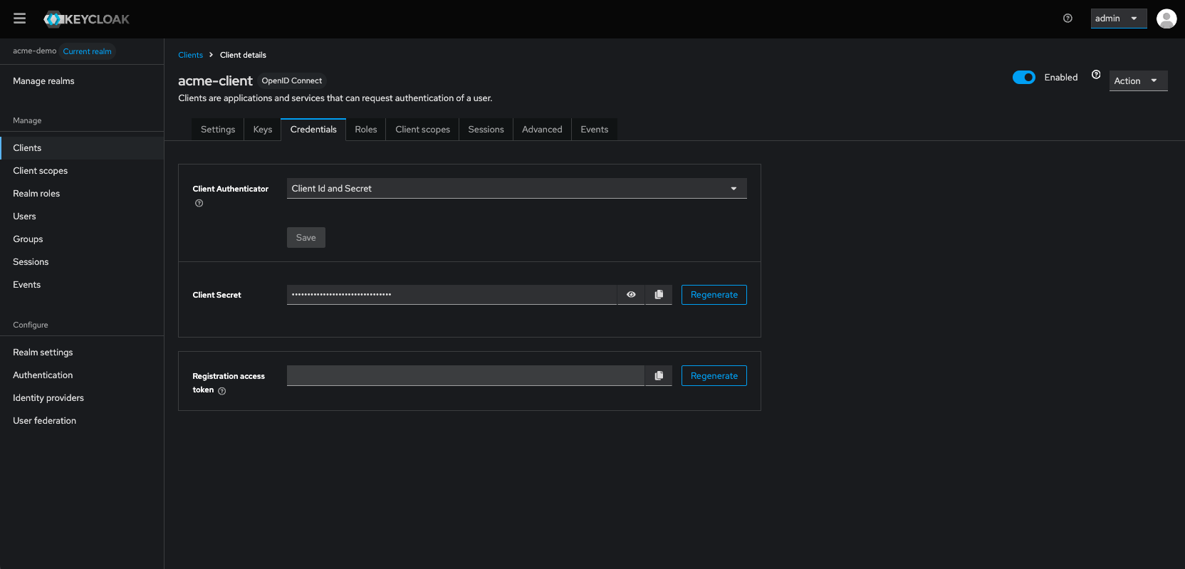 Keycloak admin console - Enable Signed JWT for a Client Application