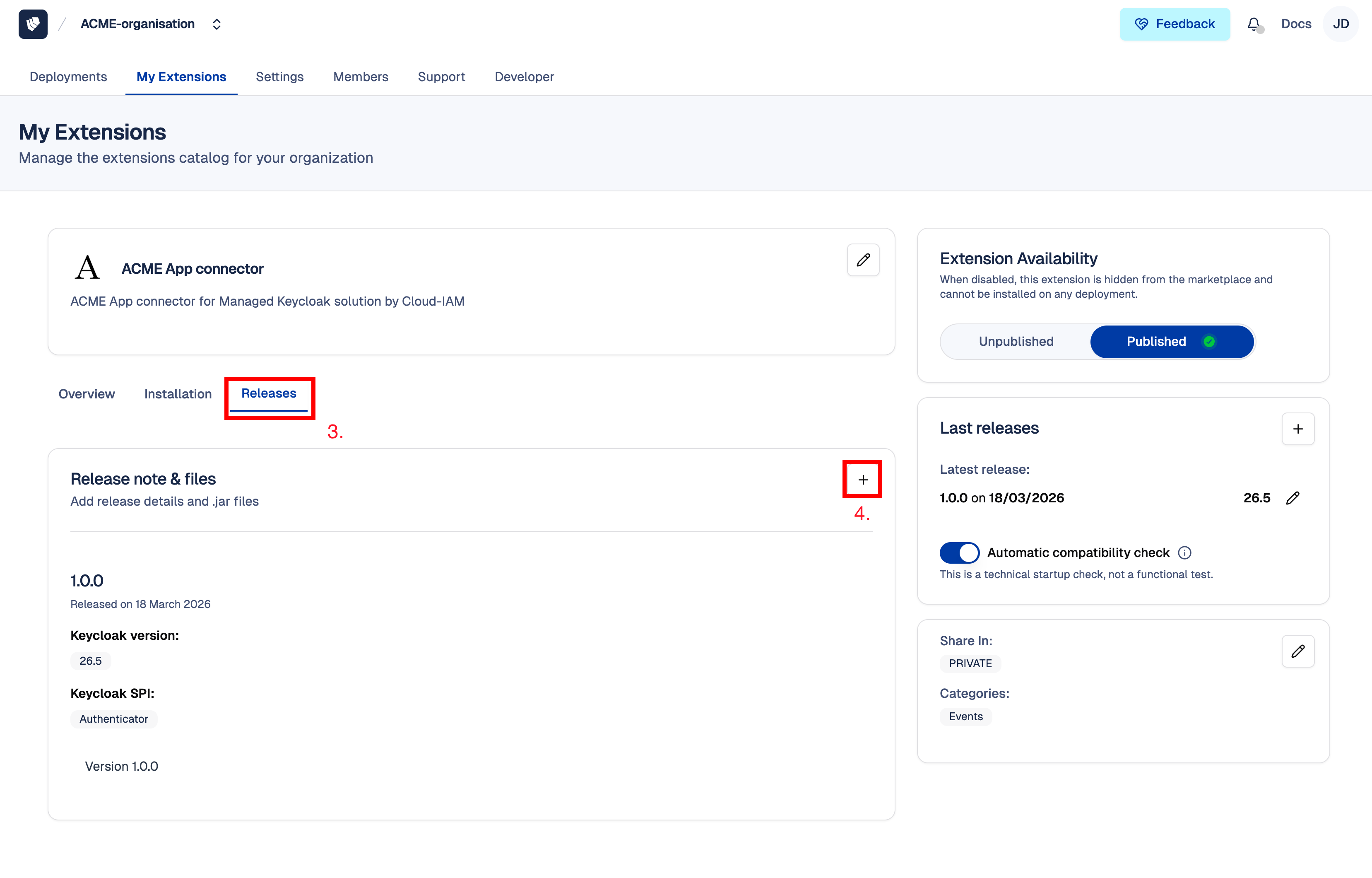 Extension release — Step 1 — Access release form