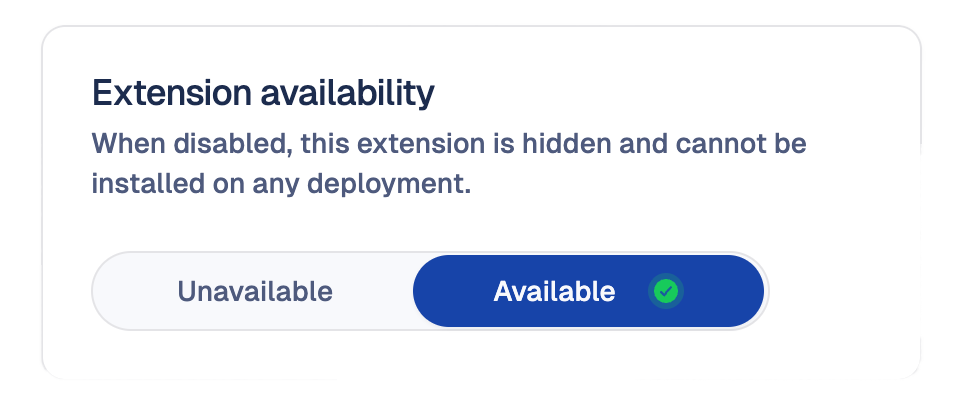 Extension — Availability status