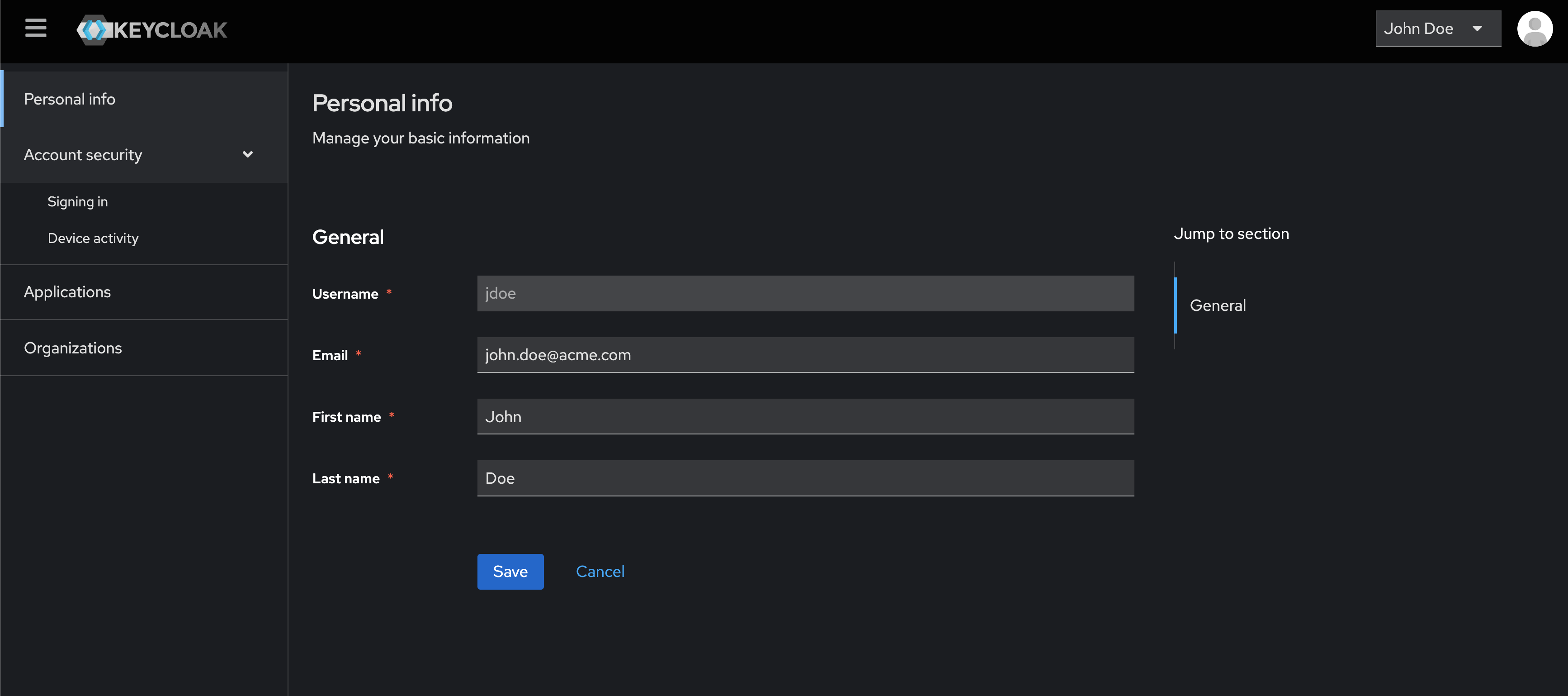[Keycloak] - Account console