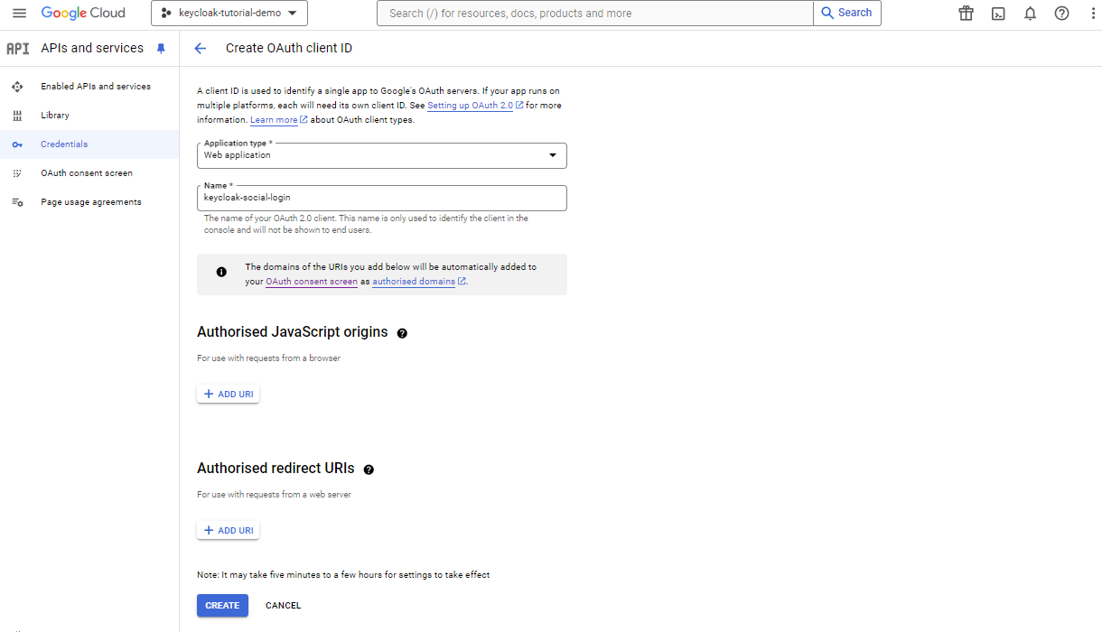 Google Cloud Console - Configure client ID and client secret - Step 4