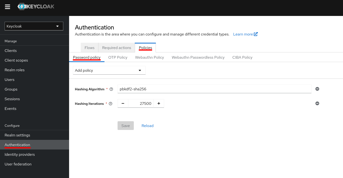 Keycloak Upgrade - Password policy override