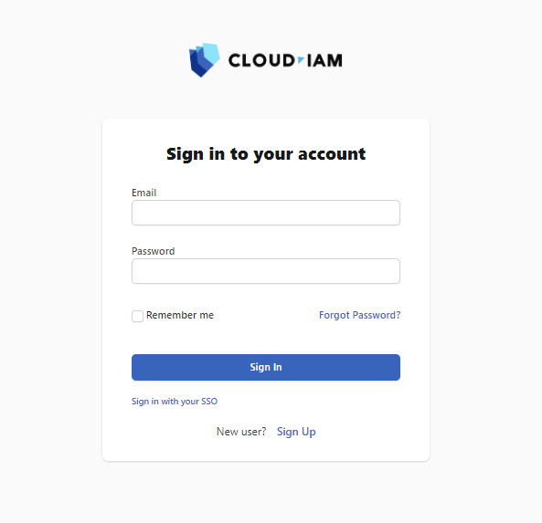 Sign in to your account - form