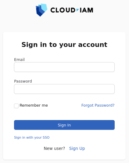 Login page