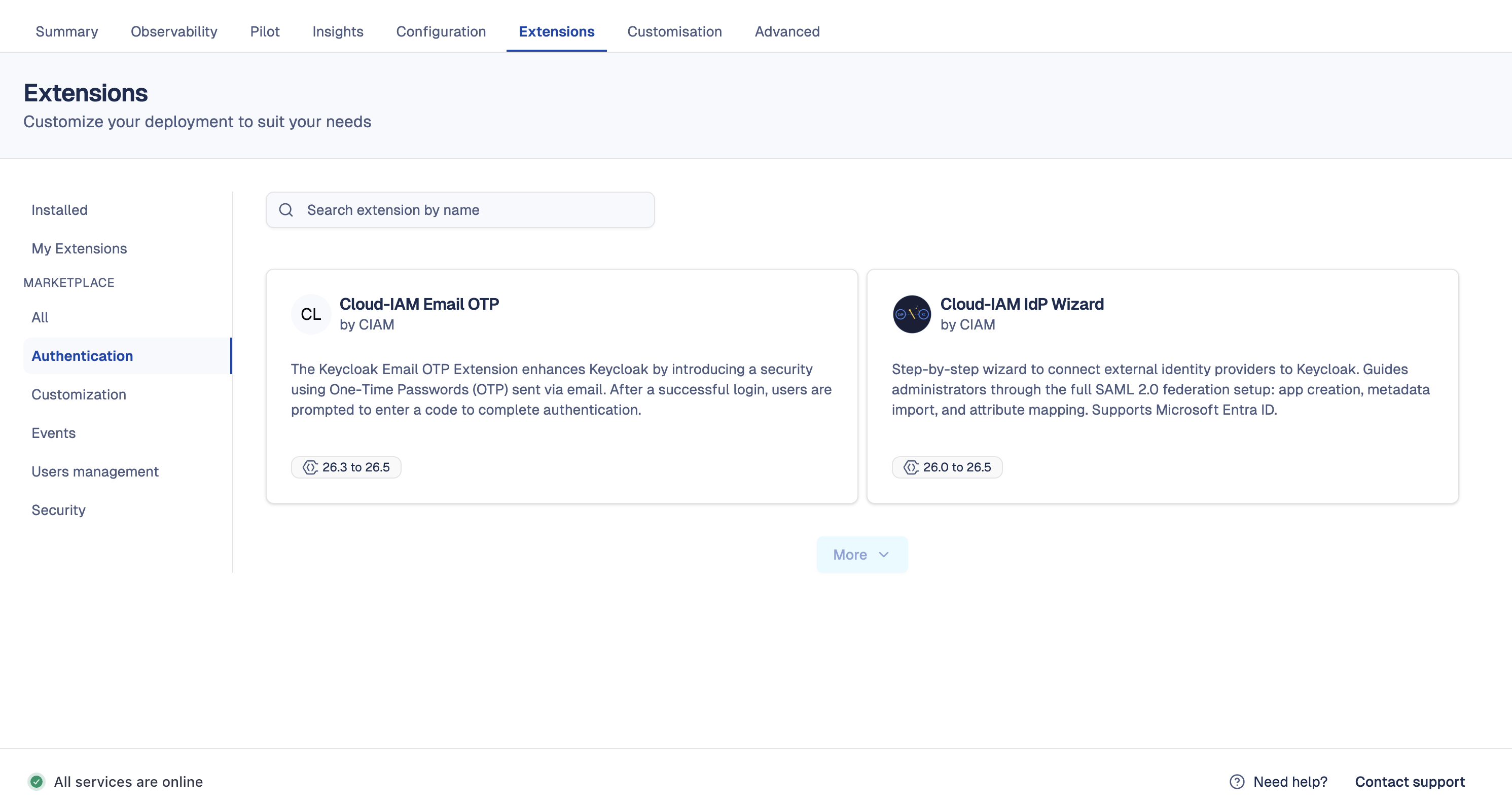 Extensions Marketplace