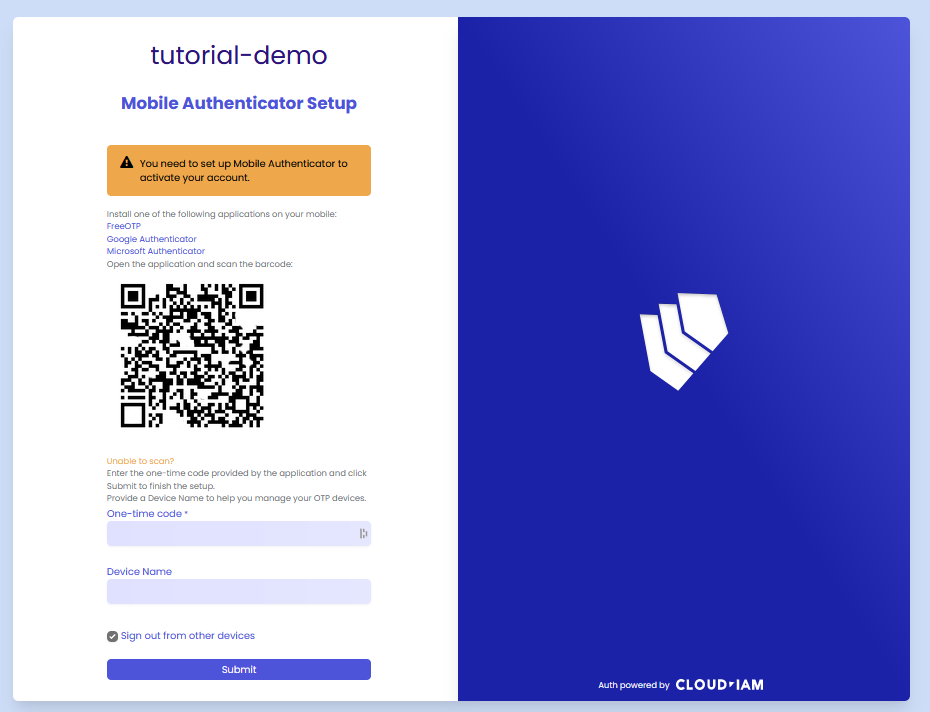 Keycloak login screen - MFA first authentication or registration