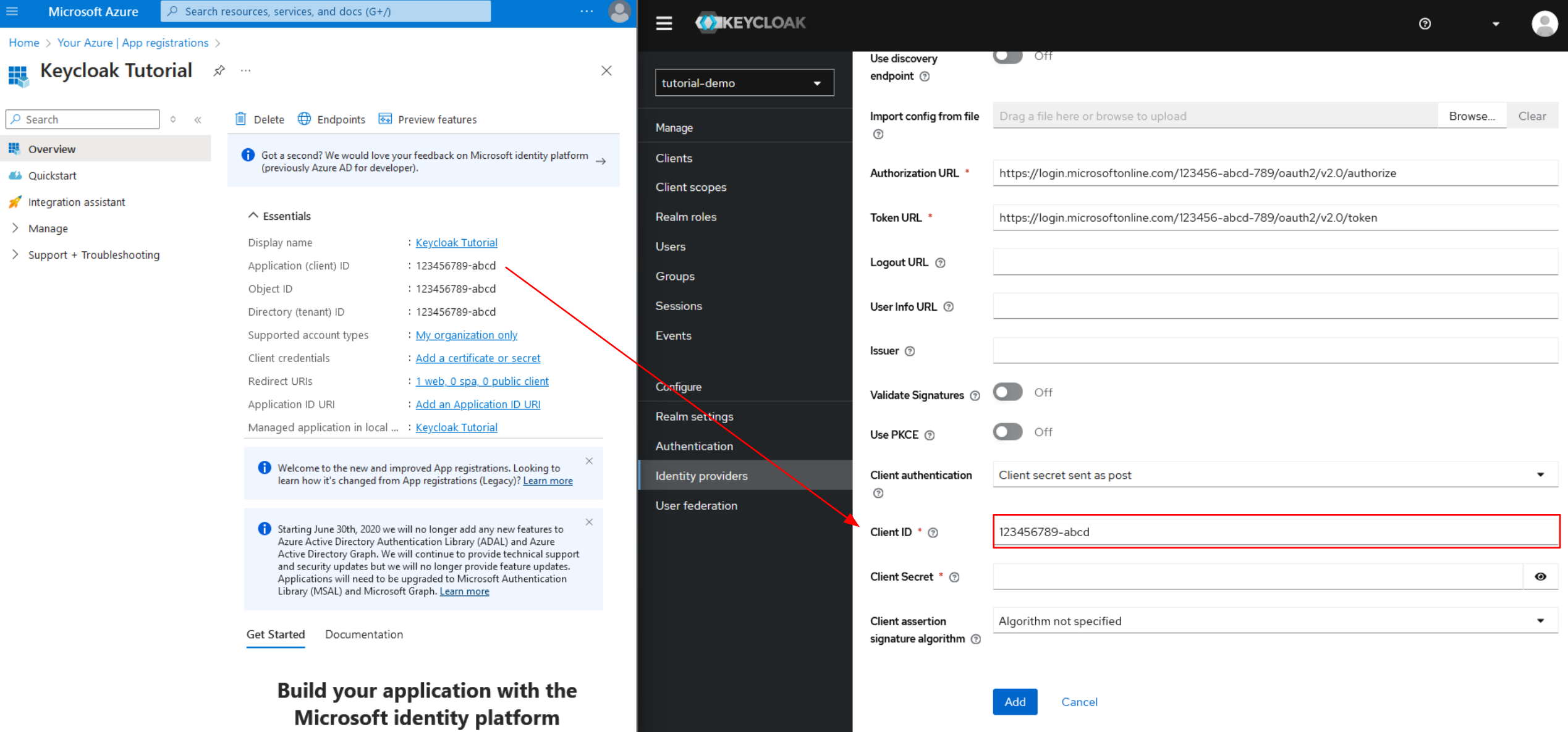 [Azure Portal] - Configure Client ID