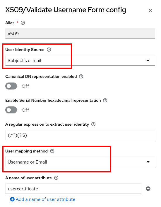 Configure X509 step