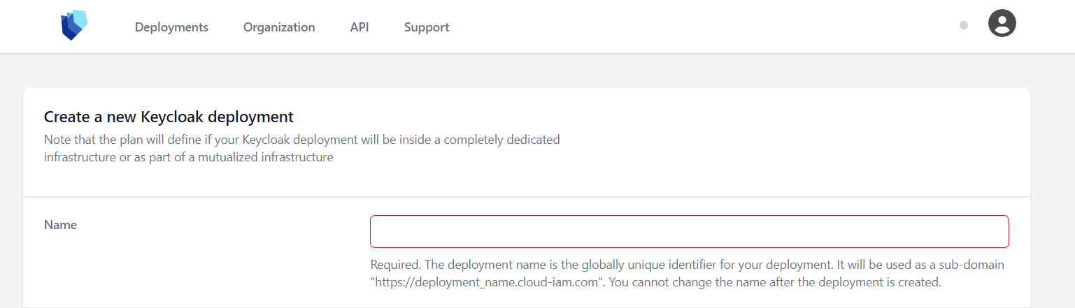 Named the Deployment - configuration page