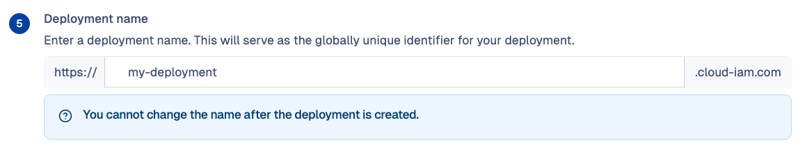 Named the Deployment - configuration page