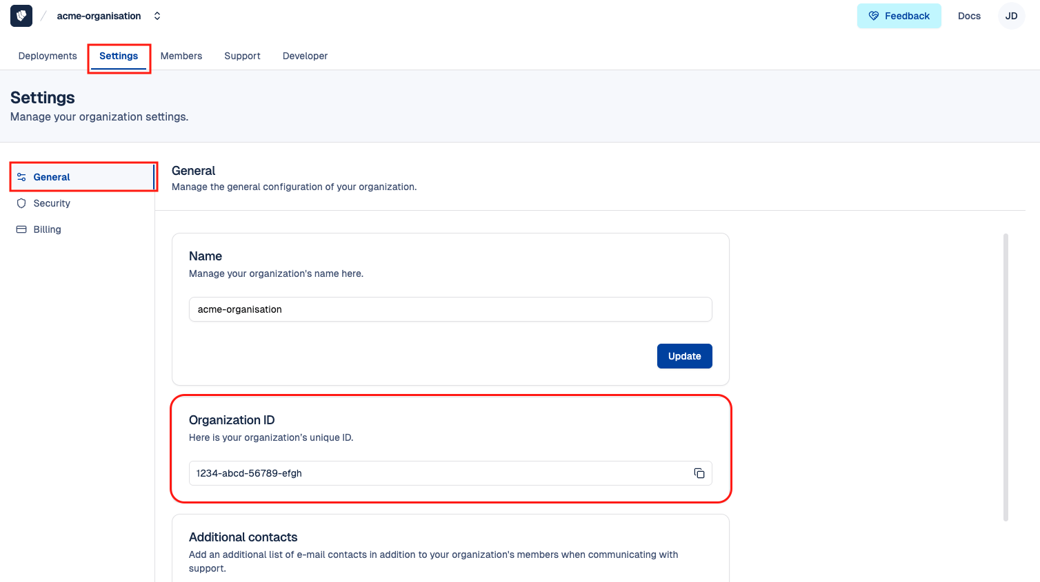 Cloud-IAM Console - Organization ID