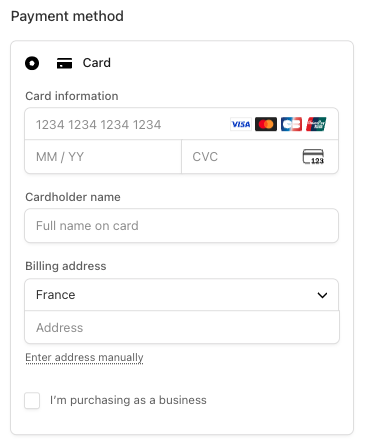 Stripe billing portal - Credit card payment