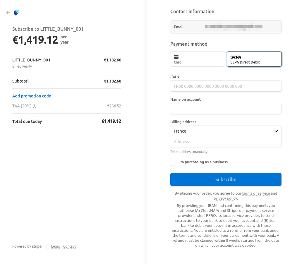 SEPA Direct Debit - Payment Method