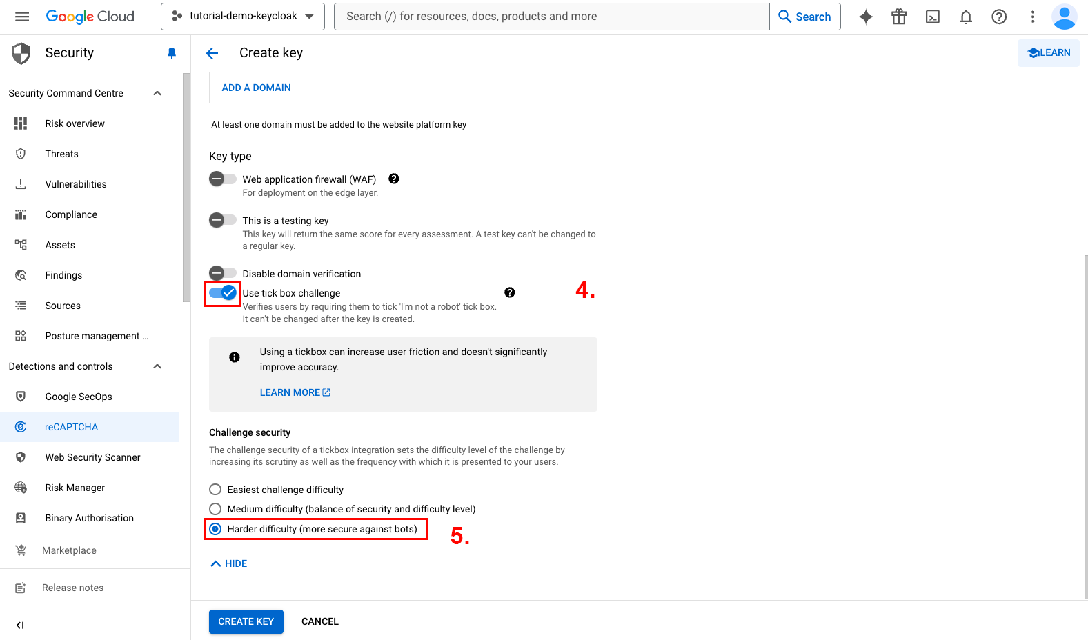 Google reCAPTCHA - Configuration of the reCAPTCHA P.2