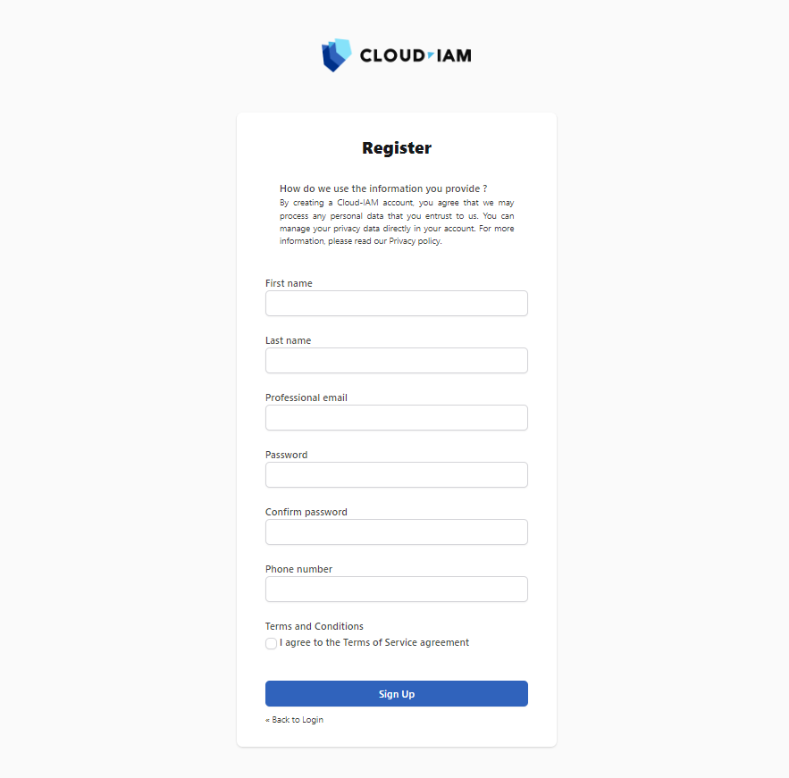 Register Page - Cloud-IAM Application