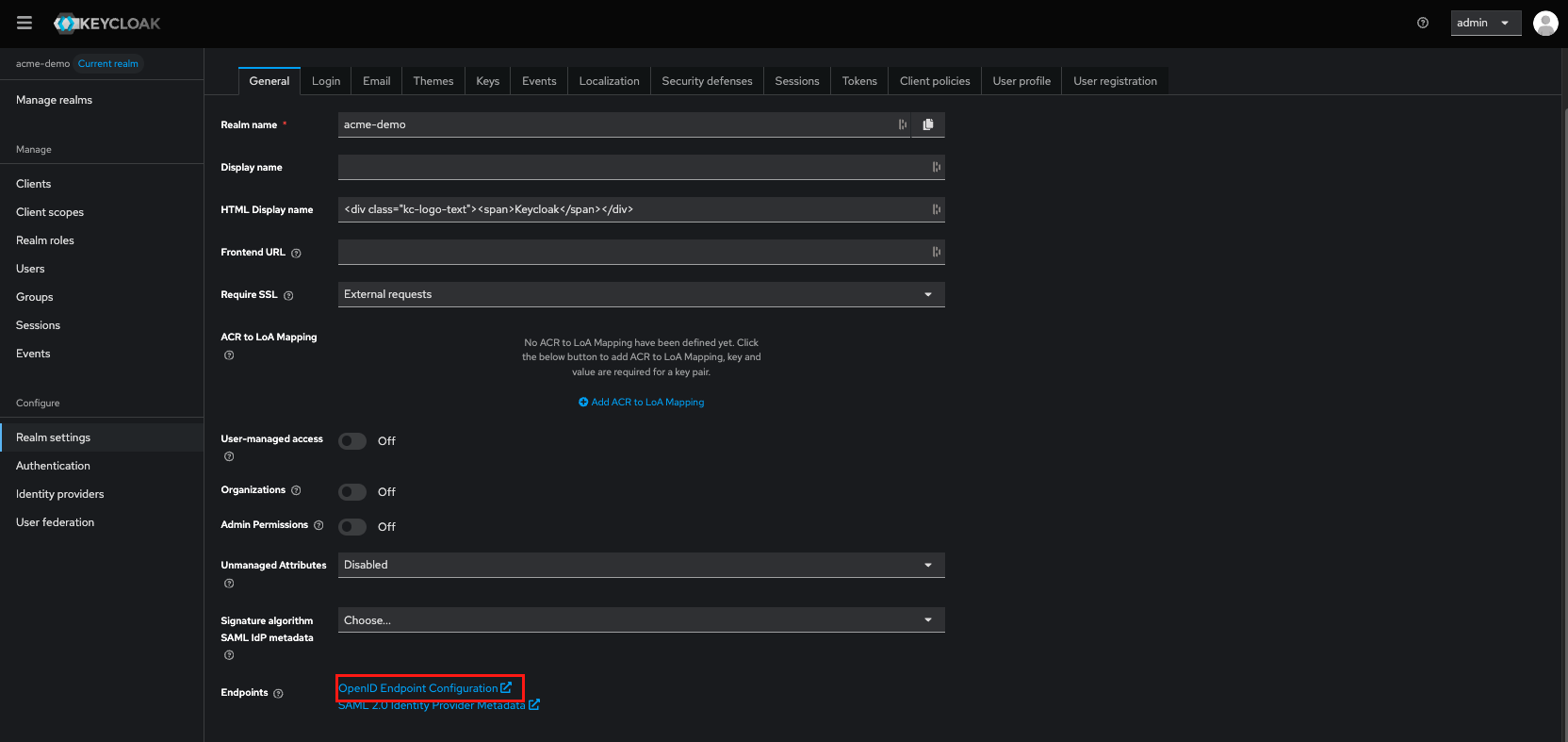 Keycloak admin console - Retrieve the Realm JWKS URL