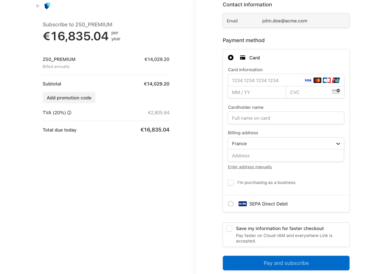 Stripe - Payment Page