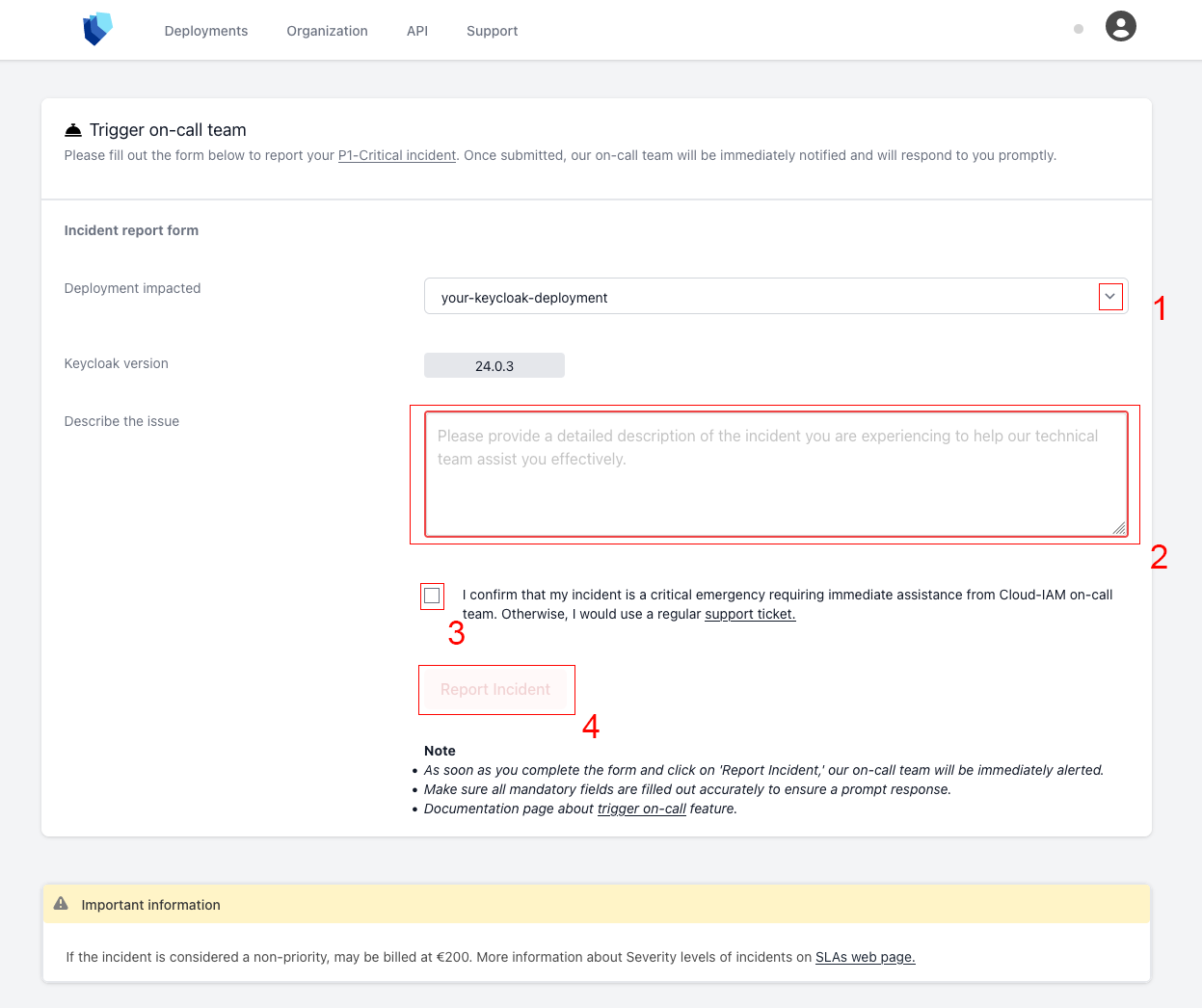 Cloud-IAM Console - Complete the on-call team form