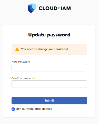 Update Password - Page
